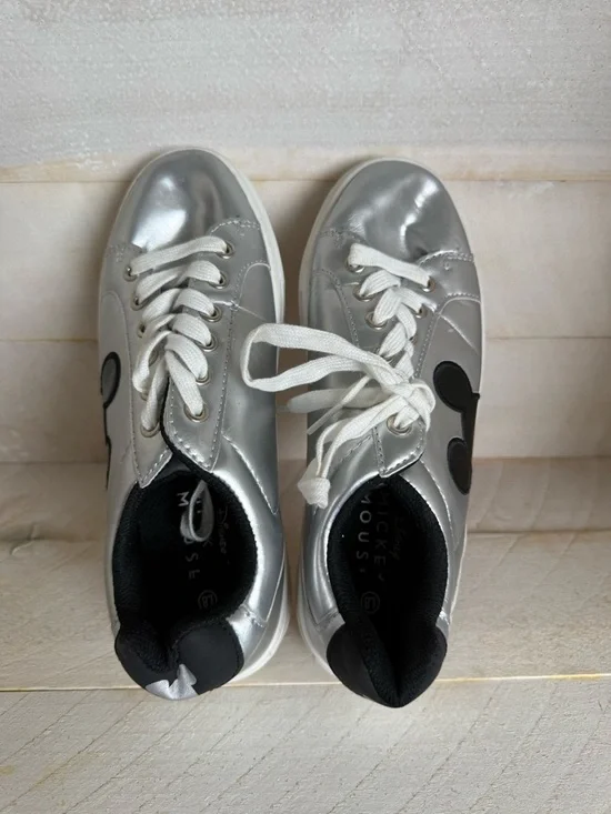 Disney Silver Sneakers with Black Mickey Silhouette - Picture 2 of 6